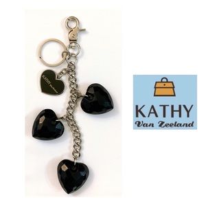 NEW KATHY Van Zeeland Silver Tone 🖤 Key chain